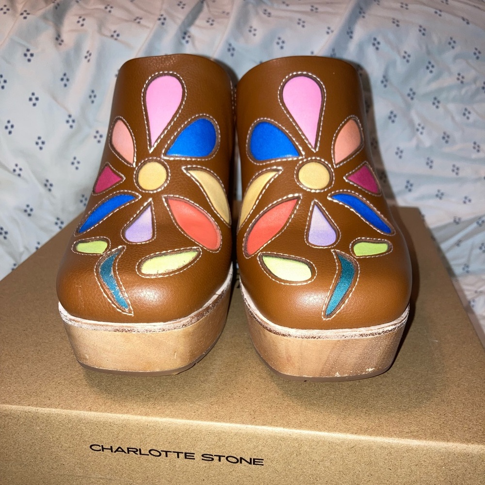 Charlotte Stone excellent condition Ciena clogs size 9